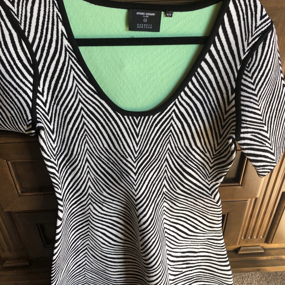 Opening Ceremony zebra fit and flare dress